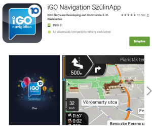 iGo SzülinApp ingyenes navigációs alkalmazás Magyarország-térképpel