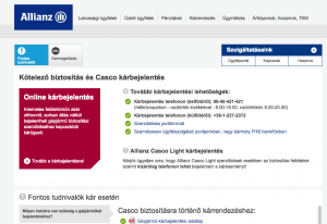 Az Allianz kárbejelentés a biztosítónál online megindítható, de az aláírt lapokat kinyomtatva is el kell juttatni az irodába.